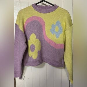 Zara Sweaters | Zara Pastel Floral Jacquard Sweater